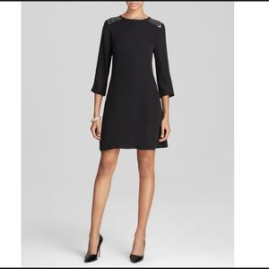 Eileen Fisher Sequin Shoulder Silk Dress